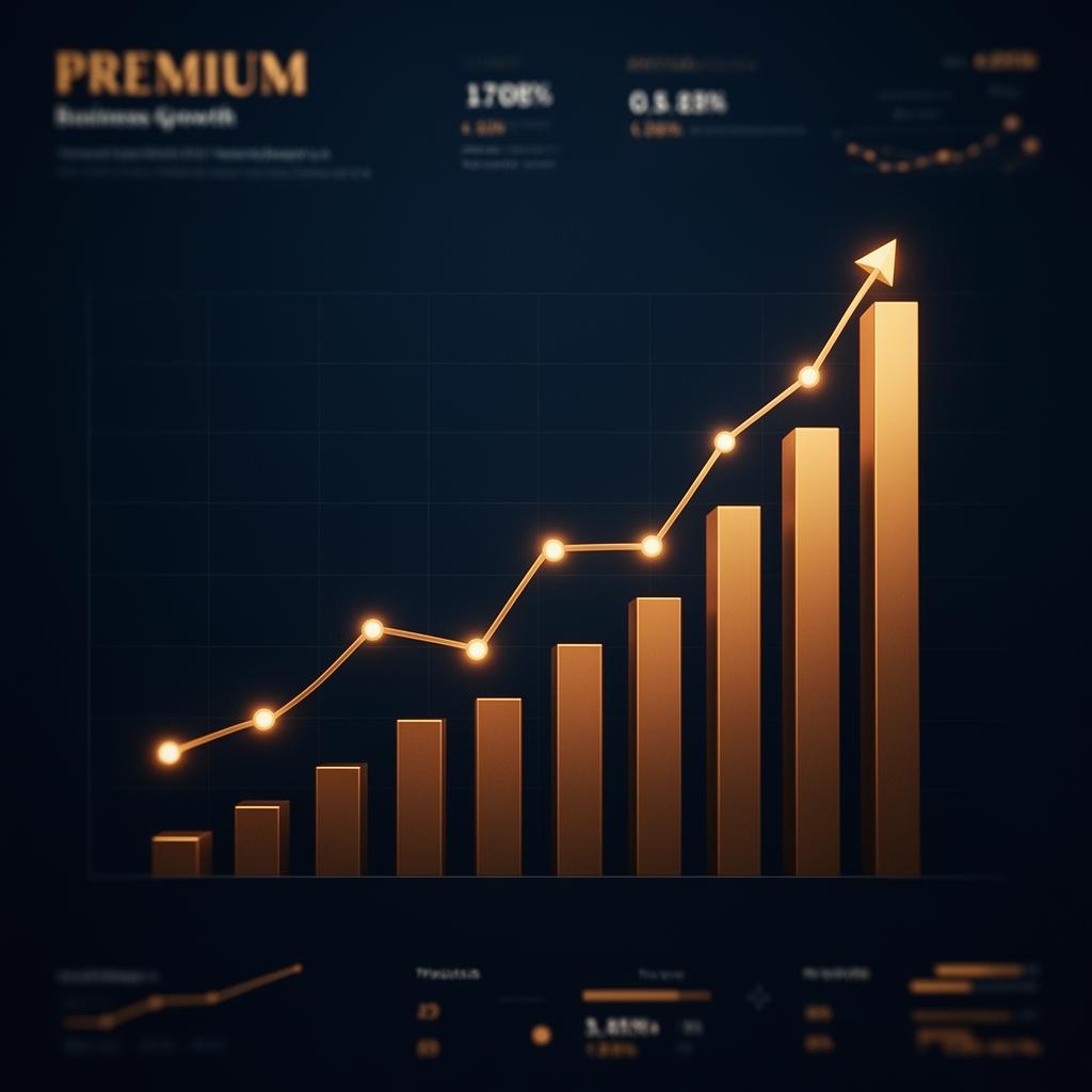 Gráfico de crescimento e lucro