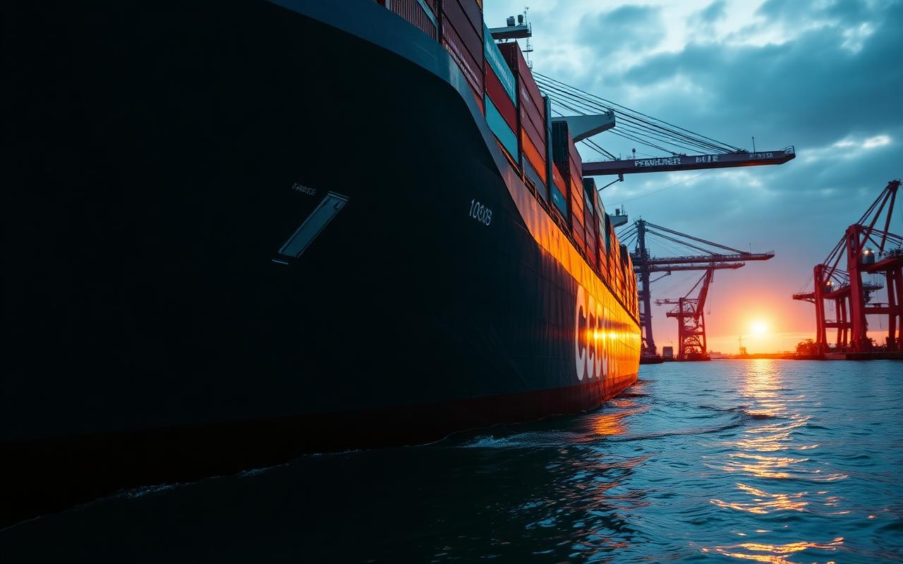Navio carregando containers
